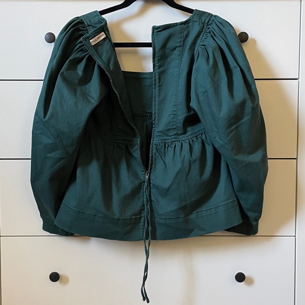 Ulla Johnson Malie Denim Top in Teal Size 2 - Picture 8 of 16